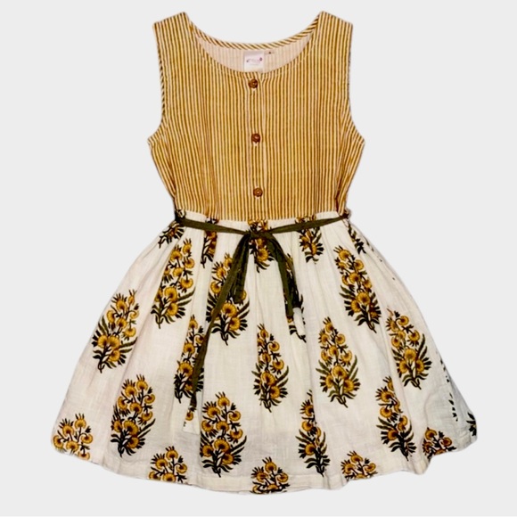 Other - Boutique Girls Sunflower Dress Size 6 | Yellow, Ivory & Green Fall Outfit